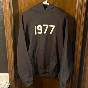 Fear of God Black Hoodie with White Print
